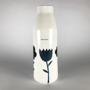 Rae Dunn Find Peace Indigo Dreams Vase Flowers Floral Motif Magenta Discontinued